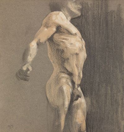 Studio di Nudo Maschile di Profilo