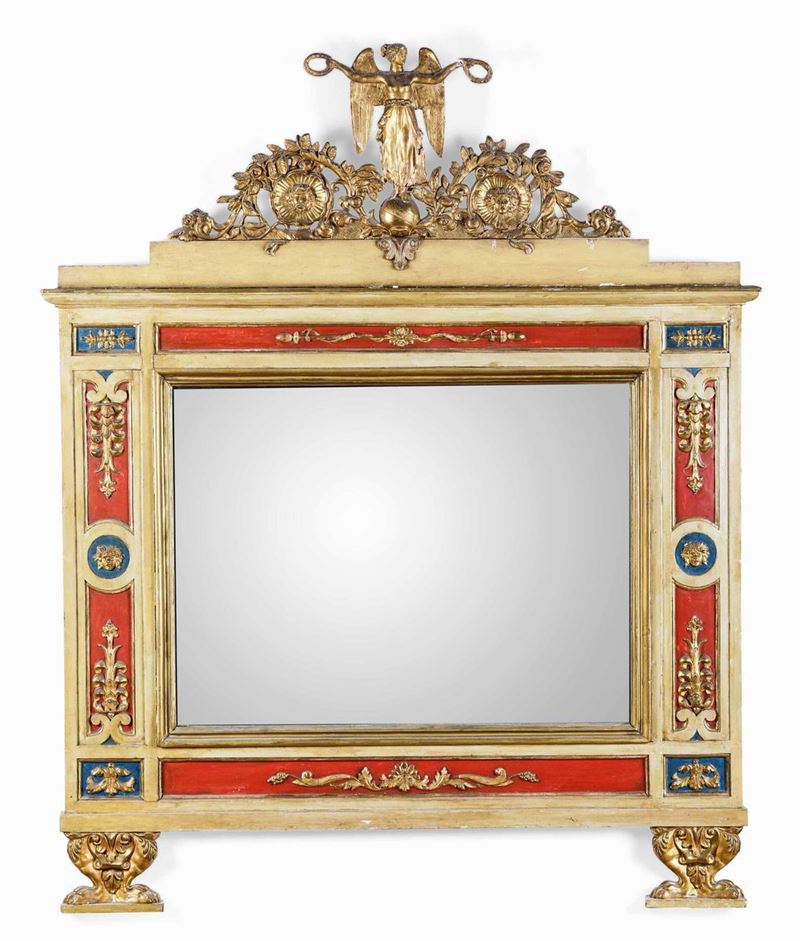 Caminiera in legno laccato e dorato. Italia, XIX secolo  - Auction Italian Mansions - Cambi Casa d'Aste