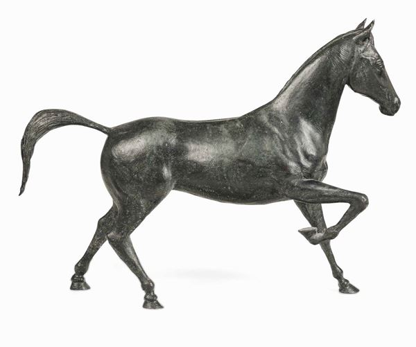 Scultura di cavallo in bronzo. XIX secolo