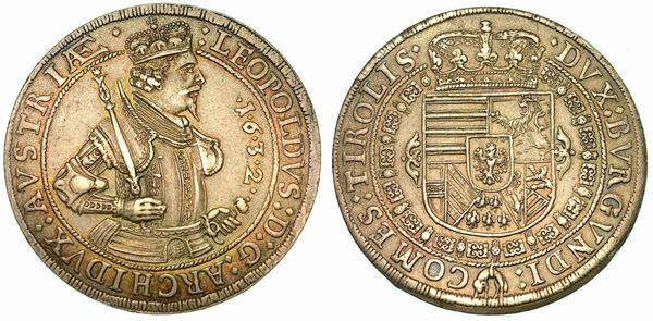 AUSTRIA. LEOPOLD V, 1619-1632. Thaler 1632.
