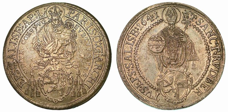 AUSTRIA - SALISBURGO. PARIS VON LODRON, 1619-1653. Thaler 1641.  - Auction Numismatics - Cambi Casa d'Aste