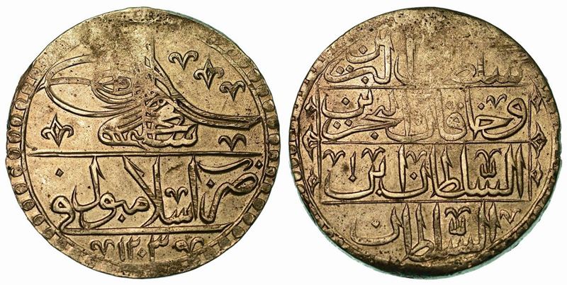 TURCHIA. SELIM III, 1789-1807. Yuzluk.  - Auction Numismatics - Cambi Casa d'Aste