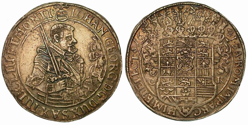 GERMANIA - SASSONIA. JOHANN GEORG I, 1615-1656. Thaler 1641.  - Asta Numismatica - Cambi Casa d'Aste