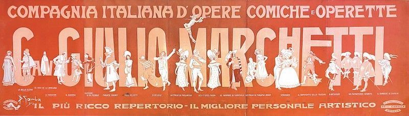 Giuseppe Garuti - Pipein Gamba : Compagnia Italiana d’Opere Comiche e Operette  - Asta Manifesti d'Epoca - Cambi Casa d'Aste