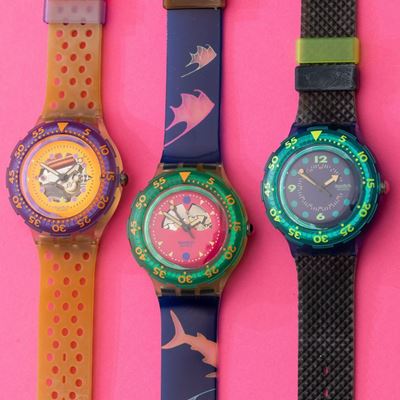 Lotto di 3 Swatch Scuba 200: Sdk103 1991 Sdn101 1991 Sdn100 1991