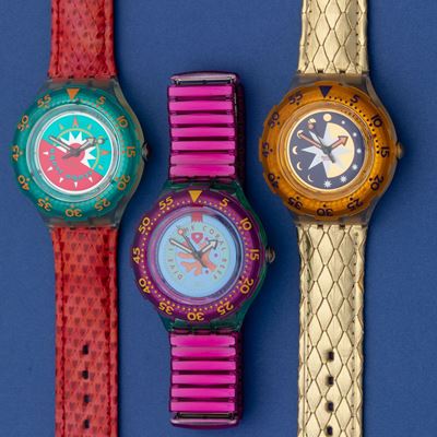 Lotto di 3 Swatch Scuba 200: Sdg103 1993 Sdk112 1993 Sdk111 1993