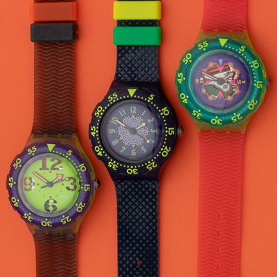 Lotto di 3 Swatch Scuba 200: Sdn103 1993 Sdj101 1993 Sdn104 1993