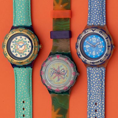 Lotto di 3 Swatch Scuba 200: Sdn109 1994sdk113 1994 Sdn108 1994