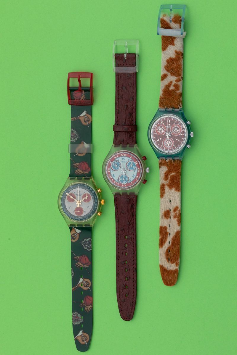 Lotto di 3 Swatch Chrono: Scn109 1994 Sck102 1994 Sck103 1993