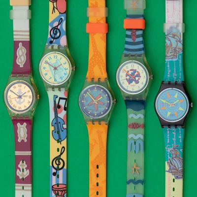 Lotto di 5 Swatch Misura 25 MM: Lk132 1991 Lk130 1992 Lv100 1991 Lk134 1992 Lk135 1992