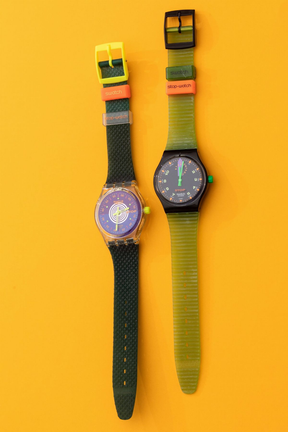Lotto di 2 Swatch Stop-watch: Ssk101 1992 Ssb100 1992