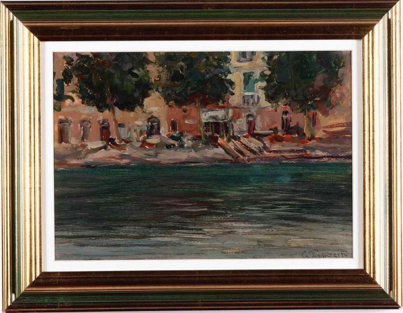 Cesare Esposito : Santa Margherita  - olio su cartoncino - Auction 19th and 20th Century Paintings | Timed Auction - Cambi Casa d'Aste