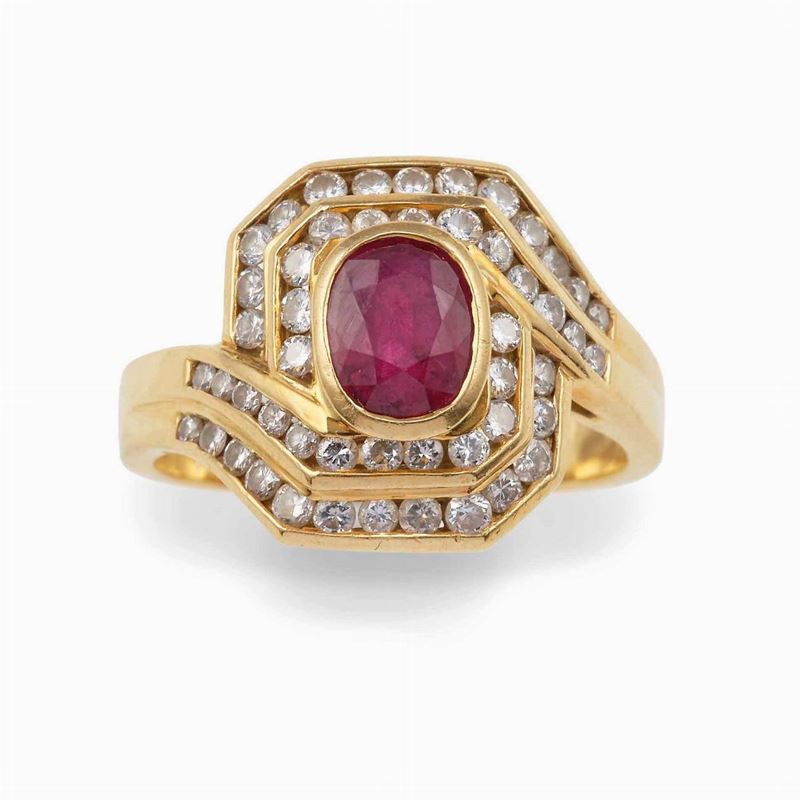 Ruby and diamond ring  - Auction Jewels - Cambi Casa d'Aste