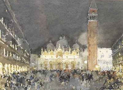 R. Ferrarini, Venezia, acquerello