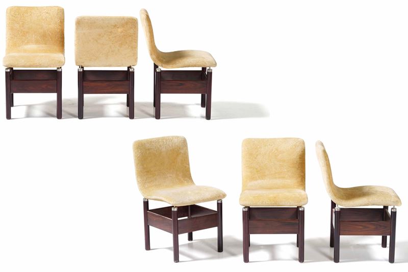 Vittorio Introini : Sei sedie mod. Chelsea  - Auction 20th century furniture - Cambi Casa d'Aste