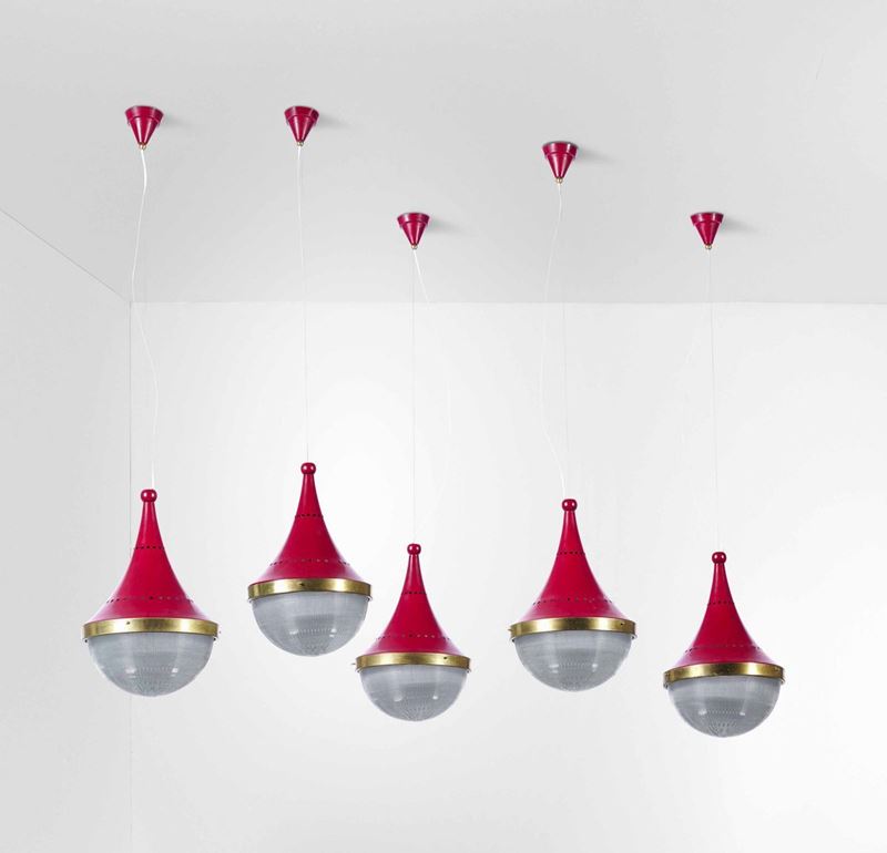 Set di cinque lampade a sospensione  - Auction Design - Cambi Casa d'Aste
