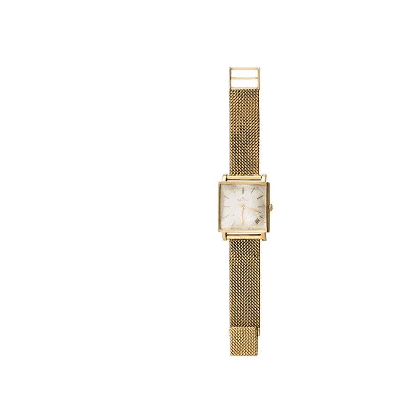 Zenith : Stellina Carrè in 18k yellow gold, hand winding with Milan link bracelet  - Auction Watches - Cambi Casa d'Aste