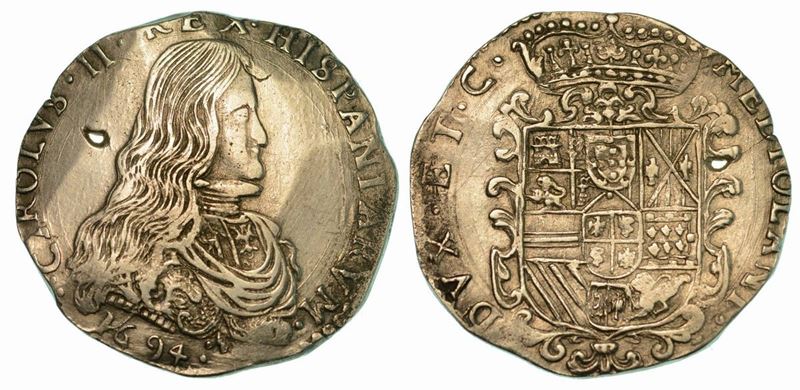 MILANO. CARLO II, 1675-1700. Filippo 1694.  - Auction Numismatics - Cambi Casa d'Aste