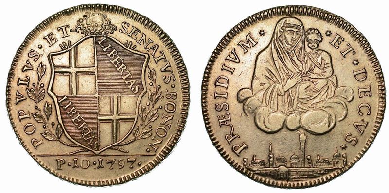 BOLOGNA. GOVERNO POPOLARE, 1796-1797. Scudo da 10 Paoli 1797.  - Auction Numismatics - Cambi Casa d'Aste