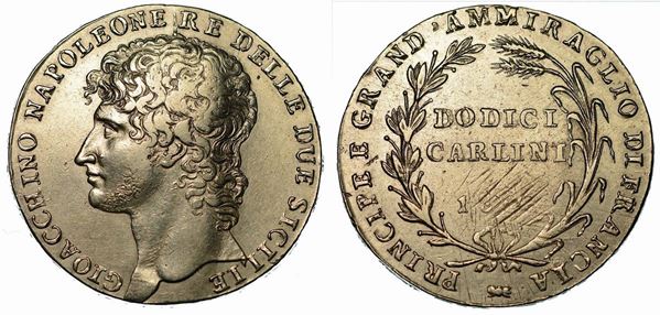 NAPOLI. GIOACCHINO MURAT, 1808-1815. Piastra da 12 Carlini (data illeggibile).