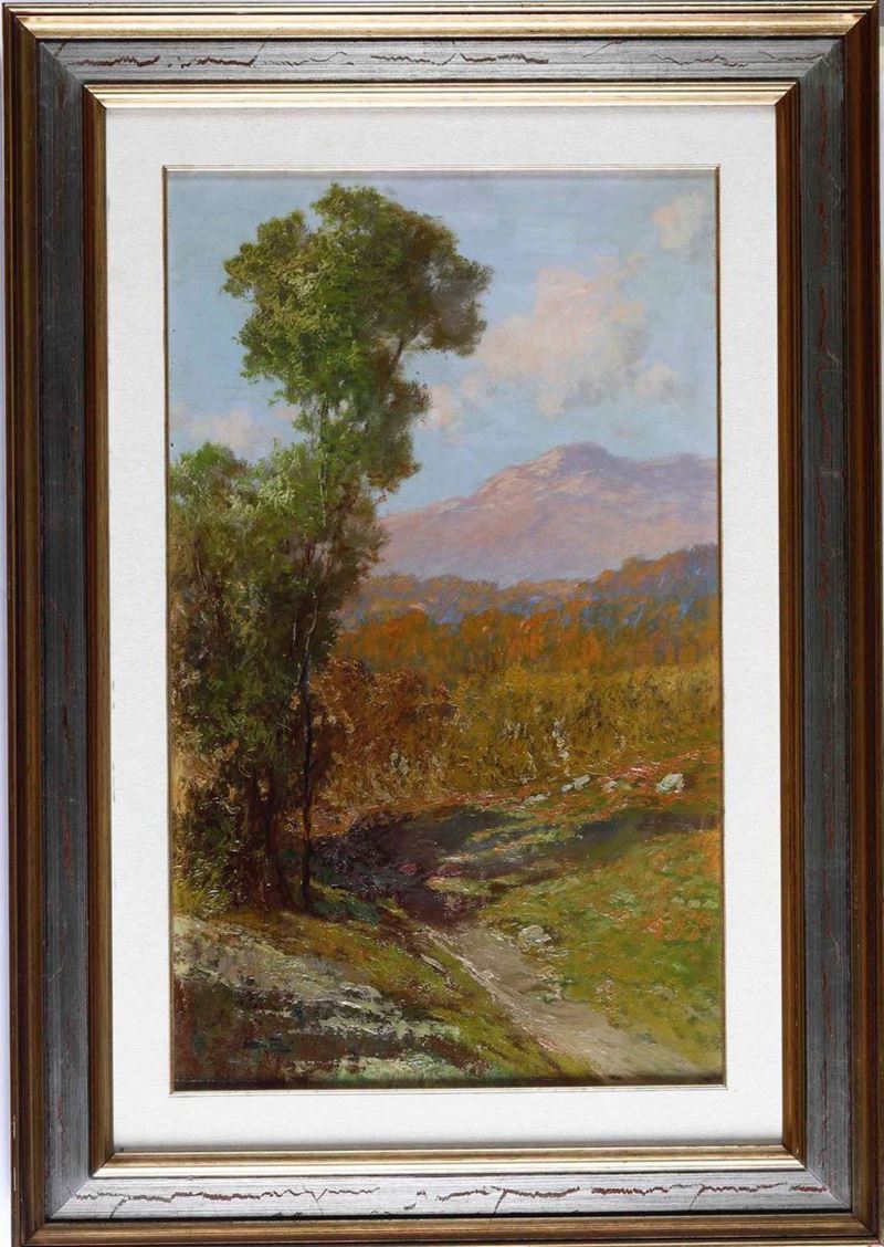 Cesare Bentivoglio : La macchia autunnale  - olio su tela - Auction 19th and 20th Century Paintings | Timed Auction - Cambi Casa d'Aste
