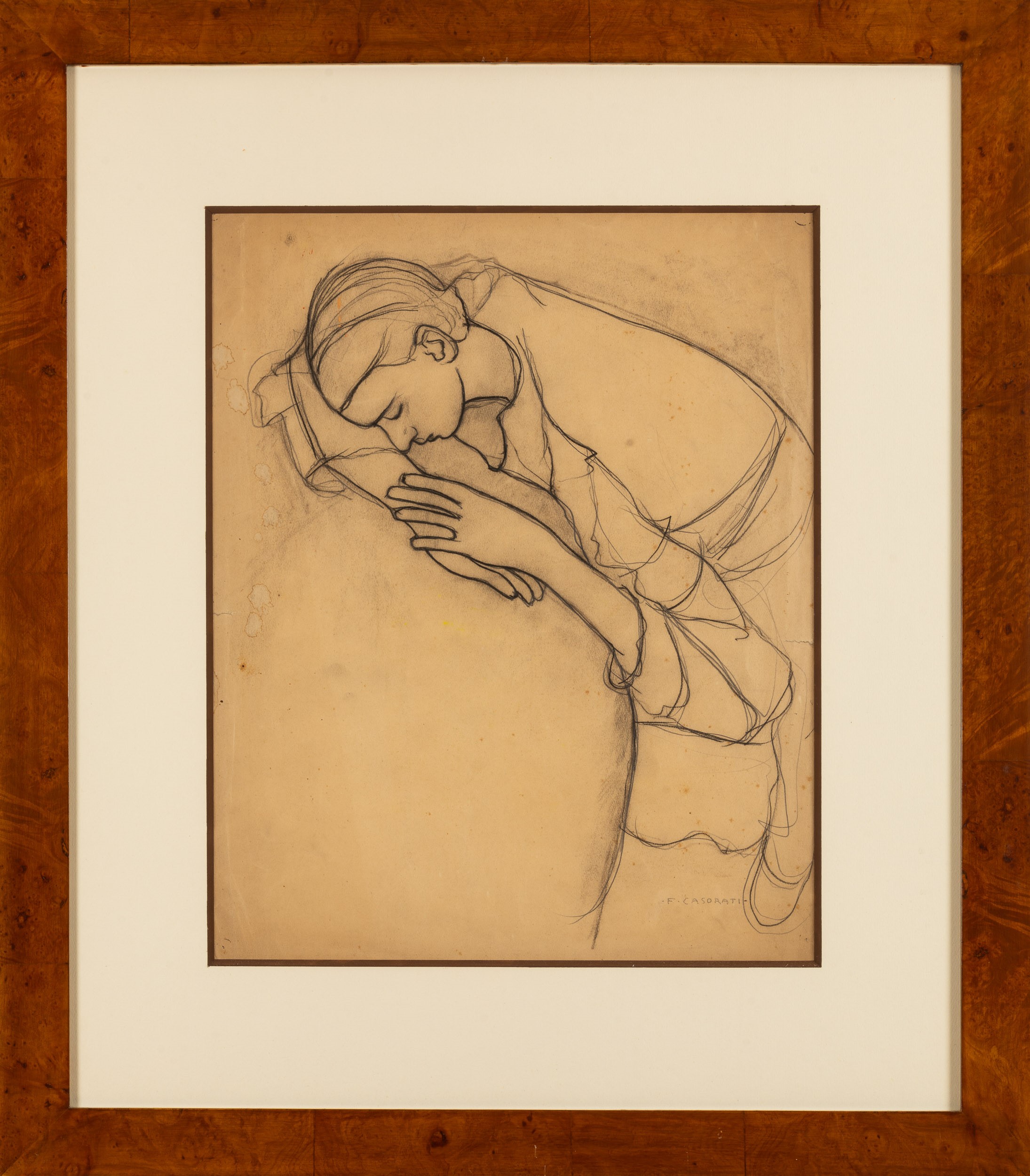 Felice Casorati - Donna Dormiente Appoggiata al Tavolo