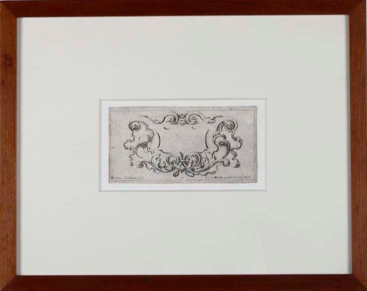 Fran&#231;ois Collignon : Acquaforte originale , firmata in lastra. De Vesme-Massar 1149 III/IV; mm 80 x 160 Capriccio con una maschera, 1646  - Asta Stampe, Vedute e Carte Geografiche - Cambi Casa d'Aste