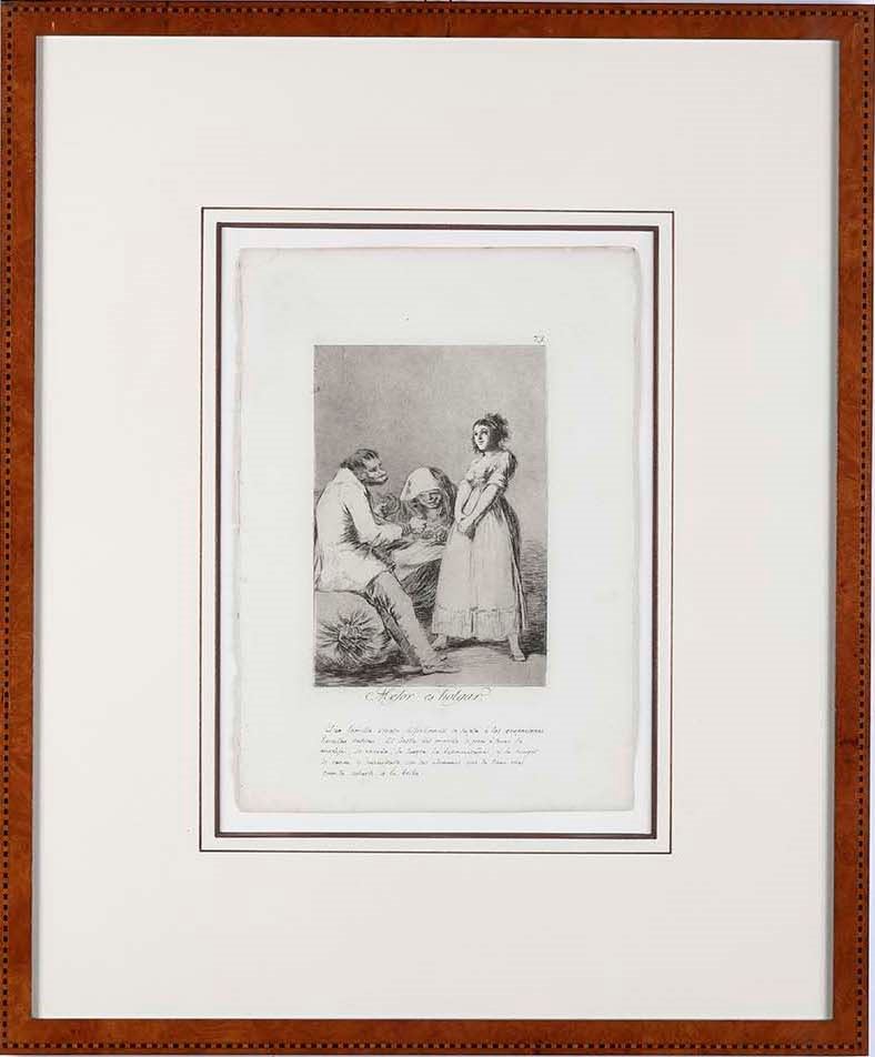 Francisco Goya : Acquaforte, acquatinta brunita e bulino. Mm 215 x 150 Mejor es holgar  - Auction Old and Rare Books. Envravings - Cambi Casa d'Aste