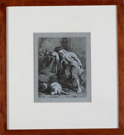 Francesco Londonio Vecchio Dormente con il Cane, 1759