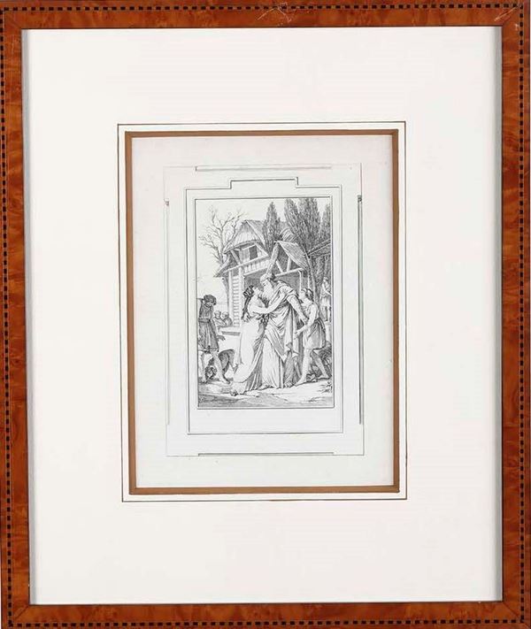 Charles Monnet - Acquaforte cm 19 x 25 Le Mire Noel, 1798