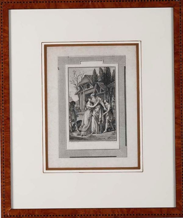 Charles Monnet - Acquaforte, cm 19 x 25 Le Mire Noel, 1798