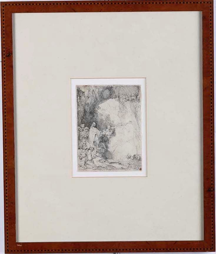 Rembrandt Harmenszonn van Rijn : Acquaforte originale, firmata e datata in lastra. Mm 150 x 113 La resurrezione di Lazzaro, 1642  - Auction Old and Rare Books. Envravings - Cambi Casa d'Aste