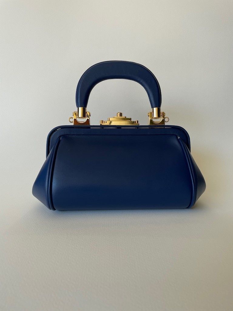 Borsa Roberta di Camerino in Pelle di Vitello Blu.modello Bagonghi