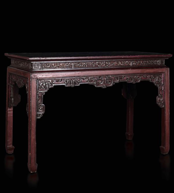 A wooden console table, China, 1900s