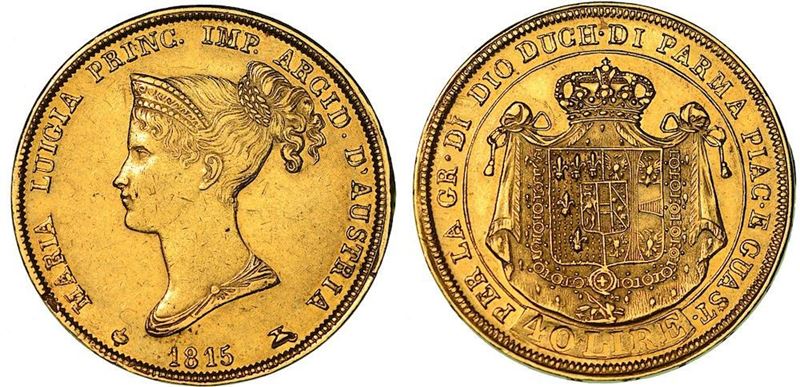 PARMA. MARIA LUIGIA D'AUSTRIA, 1815-1847. 40 Lire 1815.  - Auction Numismatics - Cambi Casa d'Aste