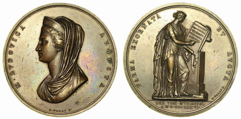 MARIA LUIGIA D'AUSTRIA, 1815-1847. LE BECCHERIE DI PARMA. Medaglia in bronzo 1836.  - Auction Numismatics - Cambi Casa d'Aste