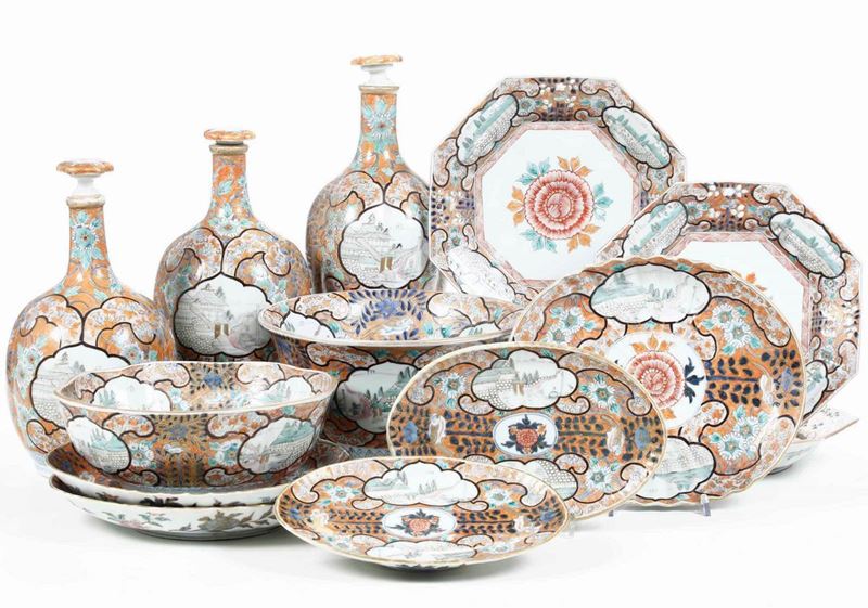 Parte di servizio stile Cina, Inghilterra, XIX secolo + tre bottiglie  - Auction Antique June | Cambi Time - Cambi Casa d'Aste