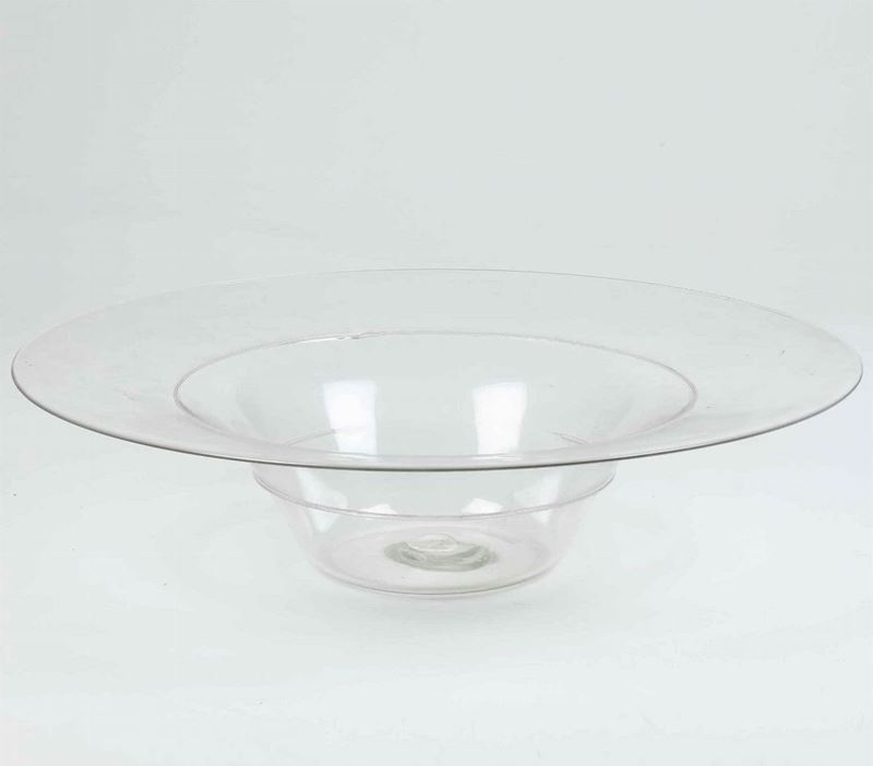 Grande piatto in vetro incolore firmato Cappellini  - Asta Antiquariato Giugno | Cambi Time - Cambi Casa d'Aste