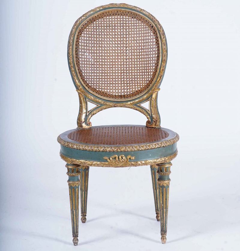 Sedia in legno laccato e dorato  - Auction Antique June | Cambi Time - Cambi Casa d'Aste