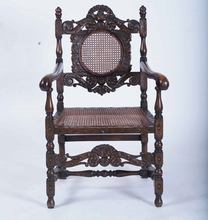 Poltrona in legno intagliato, Francia, stile Luigi XIII  - Auction Antique June | Cambi Time - Cambi Casa d'Aste