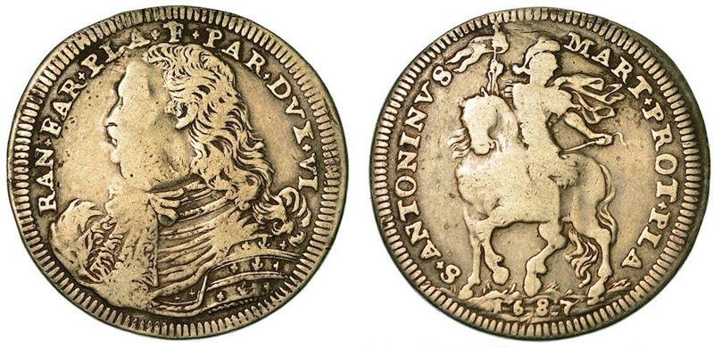 PIACENZA. RANUCCIO II FARNESE, 1646-1694. Testone 1687.  - Auction Numismatics - Cambi Casa d'Aste