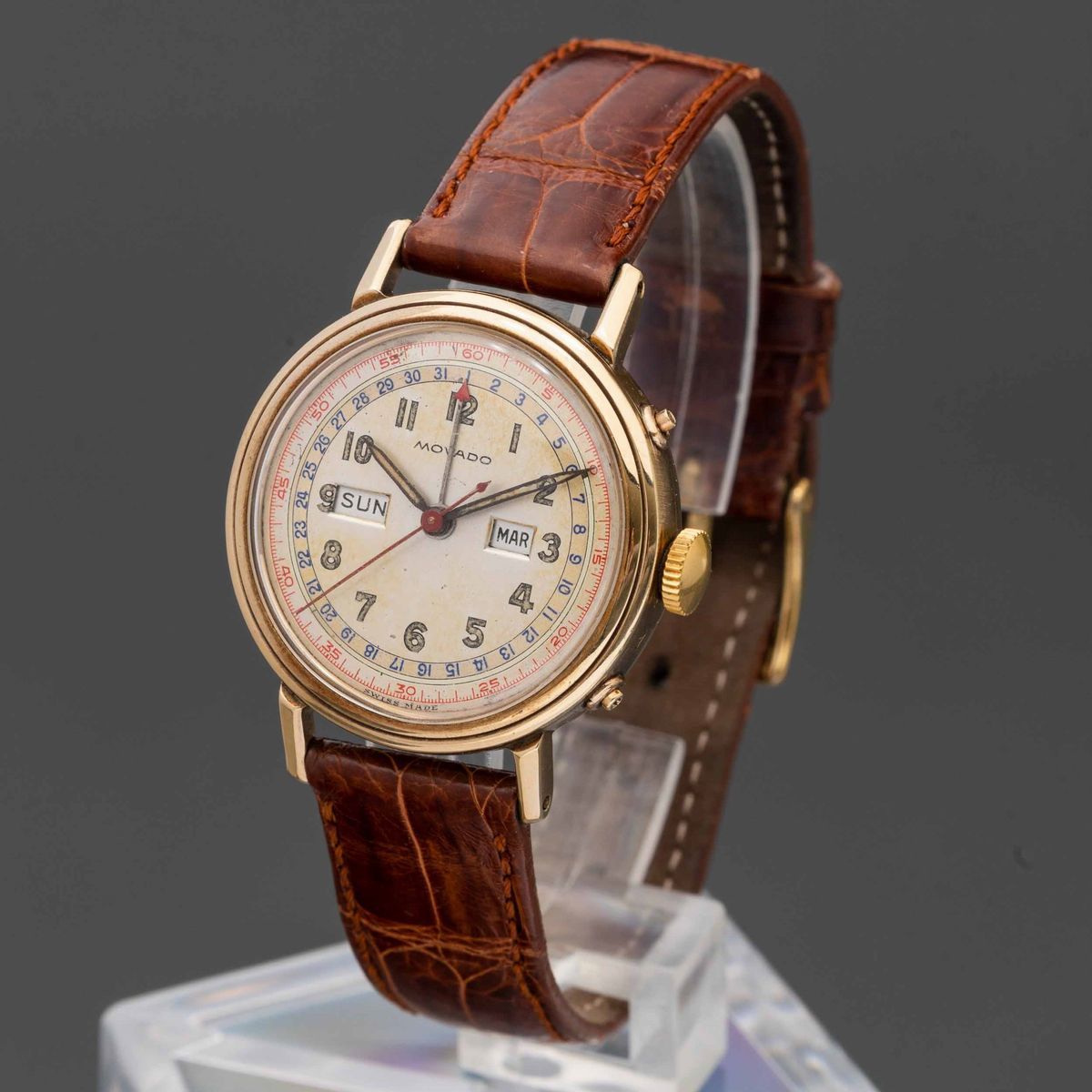 Movado - Orologio da Polso in Oro 14k, Carica Manuale con Triplo Calendario con Quadrante Fanè e ...