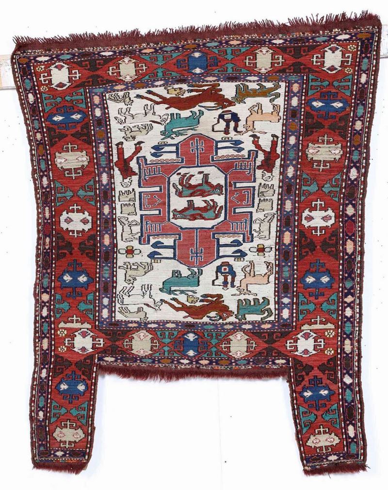 Gualdrappa, Persia inizio XX secolo tecnica soumak  - Auction Carpets | Cambi Time - Cambi Casa d'Aste