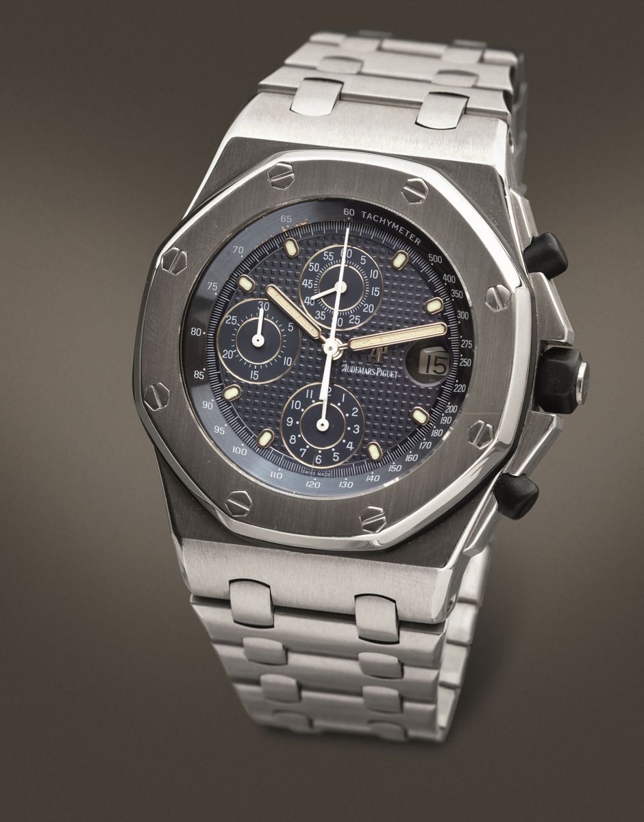 Audemars Piguet - Offshore Ref 25721st "the Beast" Seriale D in Acciaio, Quadrante "blue Queen" T...