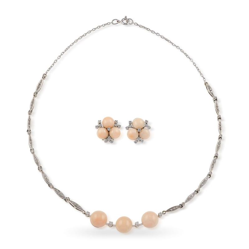 Pink coral demi-parure  - Auction Jewels - Cambi Casa d'Aste