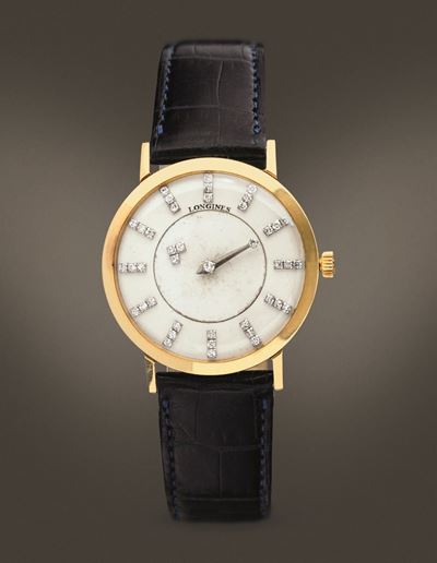 Longines - Misterioso in Oro Giallo 14k Carica Manuale con Quadrante Avorio e Indici con Brillant...