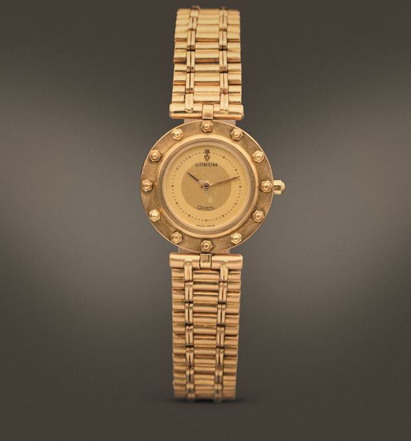 CORUM - Clipper orologio da donna in oro 18k al quarzo con quadrante champagne bitonale