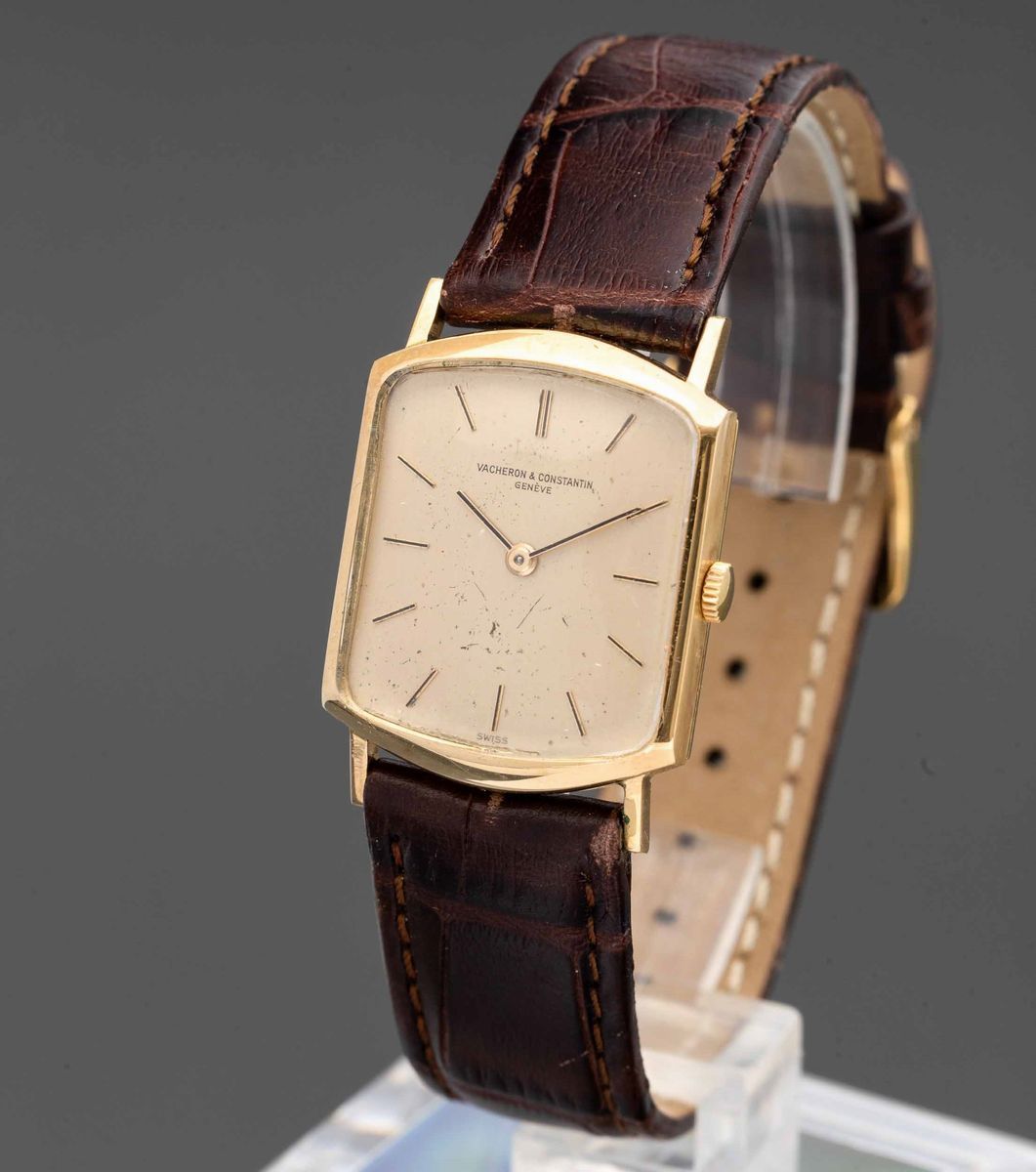 Vacheron & Constantin - Orologio da Polso Carica Manuale in Oro 18k con Quadrante Champagne e Ind...