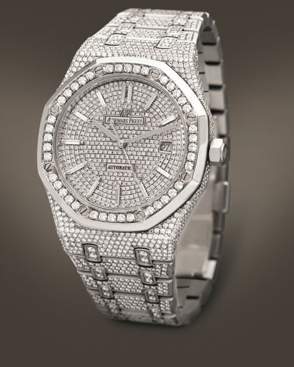 Audemars Piguet - Royal Oak 15400st con Pavè di Diamanti Incastonati su Cassa Bracciale e Quadran...