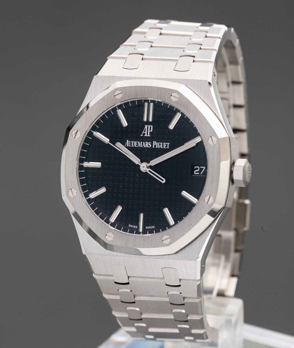 Audemars Piguet - Royal Oak Ref 15500st in Acciaio con Quadrante Nero, Movimento Automatico con F...